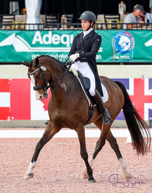 Anna Marek (USA) records her first win of the week, claiming the top spot in the FEI Intermediate I Freestyle CDI3* with 73.8% on Snoopy Sunday :: Photo © Sue Stickle