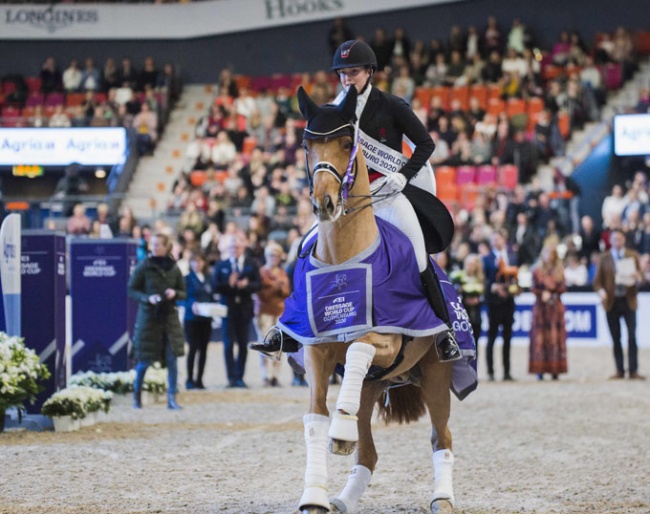 Dufour and Atterupgaards Cassidy stole Swedish hearts when winning tonight’s tenth leg of the FEI Dressage World Cup™ 2019/2020 Western European League at the Scandinavium Arena in Gothenburg (SWE) :: Photo © Satu Pirinen)