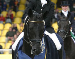 Katrin Byrger and French Kiss at the World Young Horse Championships :: Photo © Astrid Appels