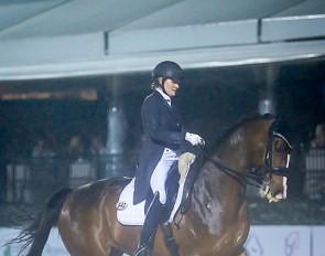 Ashley Holzer and Havanna in the rain at the 2018 CDI-W Wellington