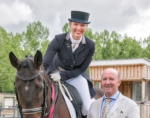 Julia Vysniauskas and Dream Diamond with judge Eddy de Wolf at the 2018 CDI Calgary :: Photo © Amanda Ubell