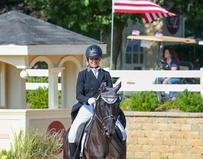 American Young Rider Callie Jones and Don Philippo in the lead at the 2018 U.S. Dressage Championships :: Photo © Sue Stickle