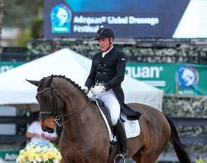 Michael Klimke and Harmony Sporthorses' Diabolo at the 2019 CDI-W Wellington :: Photo © Sue Stickle