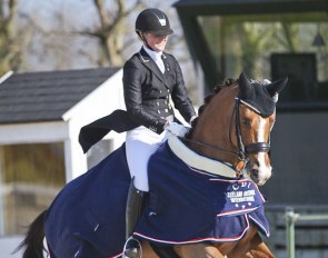 Malin Wahlkamp-Nilsson and Eddieni win the Grand Prix at the 2019 CDI Nieuw en St. Joosland :: Photo © Astrid Appels