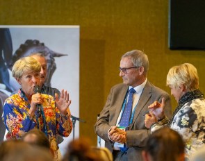 Kyra Kyrklund, David Hunt and Katrina Wüst were three of many speakers at the 2018 Global Dressage Foundation Stakeholders' meeting at the 2018 CDIO Aachen