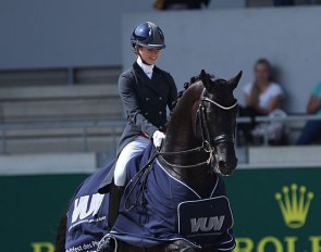 Charlotte Fry and Glamourdale win the Prix St Georges at the 2019 CDIO Aachen :: Photo © Astrid Appels