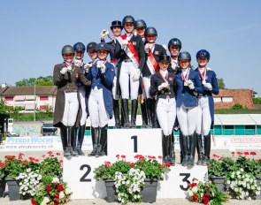 The podium at the 2019 Swiss Dressage Championships in Basel :: Photo © Stuppia 
