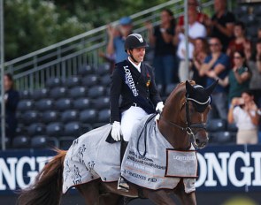 Severo Jurado Lopez and D'Avie win the 7-year old Finals at the 2019 World Young Horse Championships :: Photo © Astrid Appels