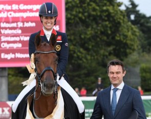 Dujardin on Mount St. John Valencia Win the Prix St Georges, sponsored by Fairfax Saddles, and gets a brand new Fairfax World Class Monoflap Saddle :: Photo © Kevin Sparrow