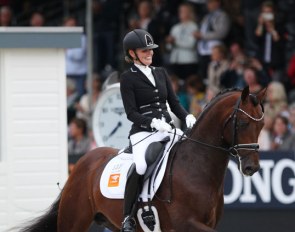 Renate van Vliet and Johnny Depp at the 2019 World Young Horse Championships :: Photo © Astrid Appels