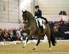 Dorothee Schneider and Faustus at the 2020 CDN Munster Indoor :: Photo © Barbara Schnell