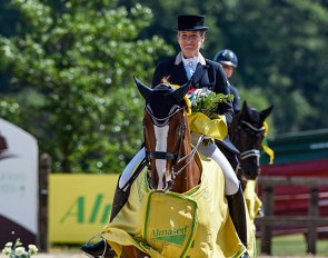 Patricia Koschel and Leuchtfeuer win the big tour at the Almased Dressage Amateurs in Leudelange, Luxembourg