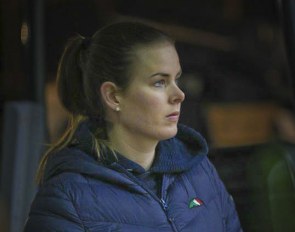 Jorinde Verwimp coaching a student at the 2020 CDI Lier :: Photo © Astrid Appels