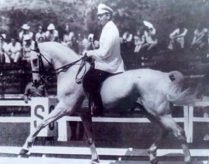 Chilean dressage rider Antonio Piraino on Ciclon at the 1968 Olympic Games in Mexico City