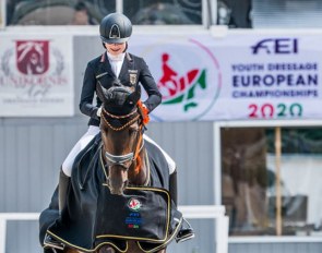 Clara Paschertz and Danubio OLD win the warm-up preliminary test at the 2020 European Children Championships :: Photo © Lukasz Kowalski