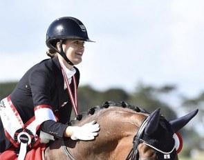 Anne-Mette Strandby Hansen and Foco Loco W win the 2020 Danish Under 25 Championships :: Photo © Ridehesten