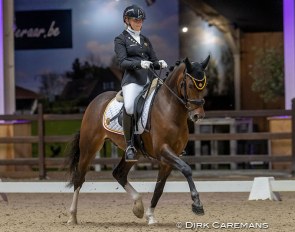 Britt van de Weyer and N-Constantino van de Bolkerhoeve at the 2020 Belgian Dressage Championships in Lier :: Photo © Dirk Caremans