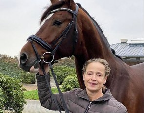 Isabell Werth with new addition Clarksville at her yard in Rheinberg :: Photo © private