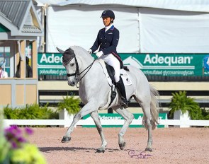 Adrienne Lyle and Harmony's Duval at the 2021 CDI-W Wellington :: Photo © Sue Stickle