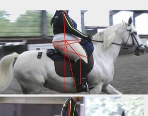 Riding in a saddle that was too small influenced the position and balance of riders VH (top) and H (bottom)