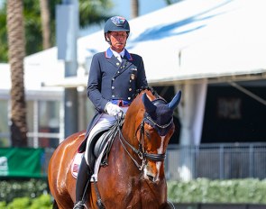 Steffen Peters and Suppenkasper in the 5* Grand Prix for Kur at the 2021 CDI Wellington :: Photo © Sue Stickle