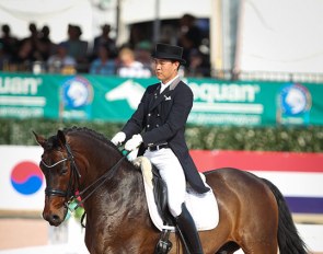 Dong Seon Kim and DSK Belstaff competing in Wellington, Florida :: Photo © Astrid Appels