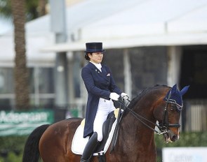Akane Kuroki and Zuidenwind competing at the 2020 CDI Wellington in Florida :: Photo © Astrid Appels