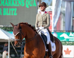 Heather Blitz and Praestemarkens Quatero sweeping the small tour at the 2018 Global Dressage Festival in Wellington :: Photo © Sue Stickle
