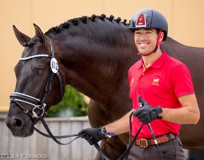 Guillermo Garcia Ayala and Poeta de Susaeta at the 2018 World Young Horse Championships :: Photo © Astrid Appels