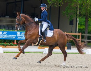 Devenda Dijkstra and Hero at the 2021 Dutch Dressage Championships :: Photo © Digishots
