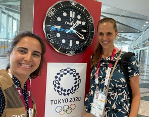 Lily Forado and I hanging out at the MPC of the 2021 Olympics in Tokyo