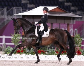 Jessica von Bredow-Werndl and Dalera TSF lead after day one of the Grand Prix at the 2021 Olympic Games :: Photo © Astrid Appels