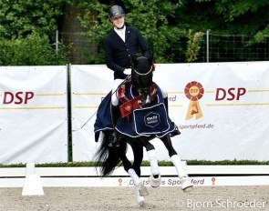 Lukas Fischer and EMC2 Horses' DSP stallion Bollinger at the 2021 Bundeschampionate qualifier in Darmstadt :: Photo © Bjorn Schroeder