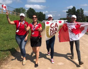 Denielle Gallagher, Ute Busse, Anna Swackhammer and friend are the Canadian dressage delegation at the 2021 NAYC :: Photo © private
