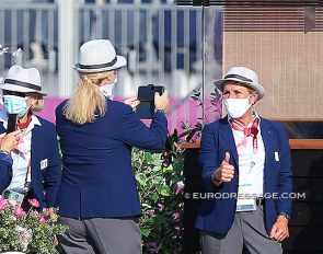 Francis Verbeek strikes a pose before the team competition - Grand Prix Special - starts at the 2021 Olympic Games :: Photo © Astrid Appels