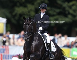 Charlotte Fry and Kjento at the 2021 World Young Horse Championships :: Photo © Astrid Appels