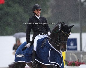 Andreas Helgstrand and Jovian won the 7-year old Finals test at the 2021 World Young Horse Championships in Verden :: Photo © Astrid Appels
