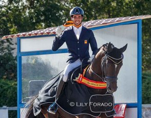 Carlos Bayo and Mr President STH win the 4-year old division at the 2021 Spanish Young Horse Championships :: Photo © Lily Forado