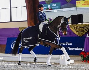 Helen Langehanenberg and Straight Horse Ascenzione won the 2021 Nurnberger Burgpokal Finals for Developing PSG Horses :: Photo © Stefan Lafrentz