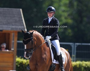Sabrina Gessmann and Drama Queen at the 2018 World Young Horse Championships in Ermelo :: Photo © Astrid Appels