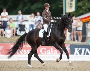 Alizee Roussel and Quaterbold at the 2015 World Young Horse Championships in Verden :: Photo © Dirk Caremans