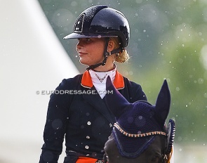 Kimberly Pap and Jersey winning the 7-yo consolation final at the 2021 World Young Horse Championships :: Photo © Astrid Appels
