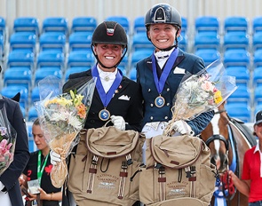 Canada’s gold medal winning under-25 Nations Cup team of Camille Carier Bergeron and Vanessa Creech-Terauds at the 2022 CDIO Wellington :: Photo © Sue Stickle
