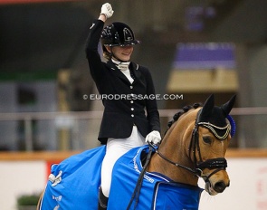 Liezel Everars and FS Capelli de Niro swept the pony division at the 2022 CDI Opglabbeek :: Photo © Astrid Appels