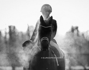 Crisp cold spring morning at the 2022 CDI Sint-Truiden - Danish Caroline Elsner on Alskenz Firfod :: Photo © Astrid Appels