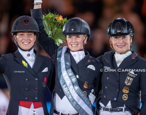 The 2022 World Cup Finals Podium : Dufour - Von Bredow-Werndl - Werth :: Photo © Dirk Caremans