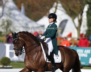 Dinja van Liere competing her second iron in the fire, Hartsuijker, at the 2022 CDI Hagen :: Photo © Astrid Appels