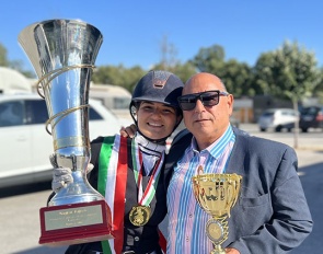 Jazmin Yom Tov is the double 2022 Hungarian Grand Prix Champion in the Under 25 and senior ranks. Flanked by her proud father, Arie Yom Tov