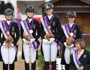 Team Gold for Germany at the 2022 European Young Riders Championships in Hartpury :: Photo © Astrid Appels