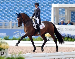 Olivia Lagoy-Weltz and Rassing's Lonoir as guinea pigs at the 2018 World Equestrian Games in Tryon :: Photo © Astrid Appels